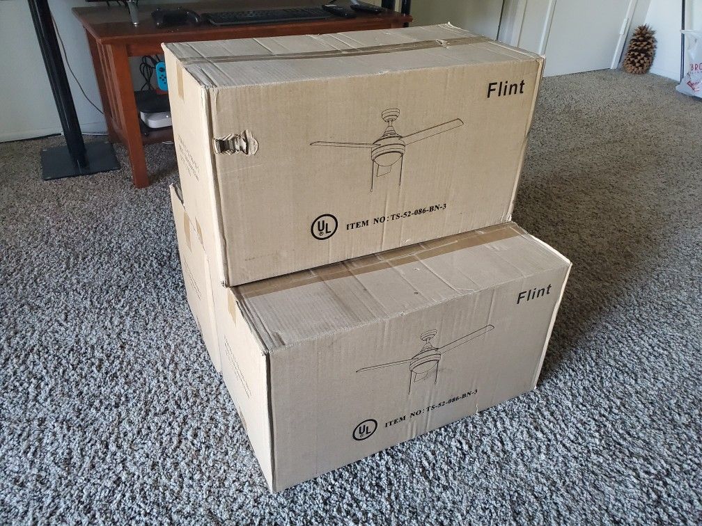 Flint YSC52 52" Brushed Nickel Indoor Ceiling Fan with Light for Sale