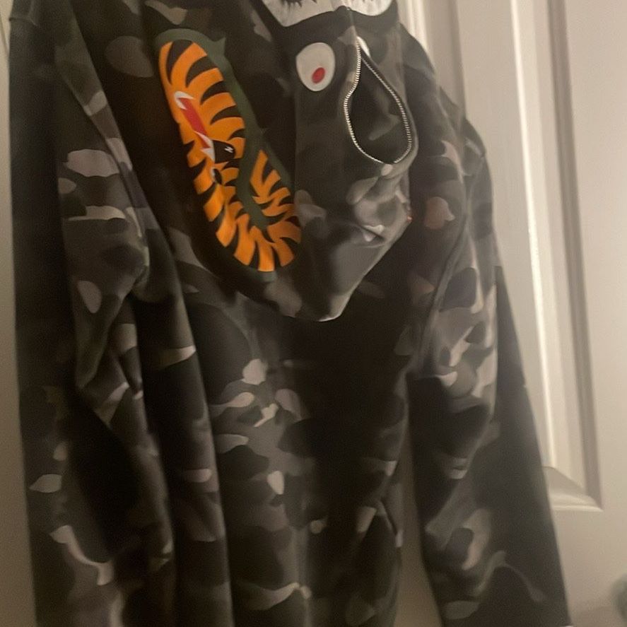 Bape Jacket Zip Up Camo Black