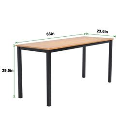 Teak/Black Office Desk