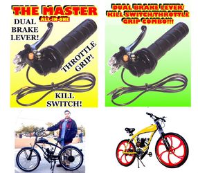 THROTTLE GRIP KILL SWITCH DUAL BRAKE LEVER COMBO GOR MOTORIZED BIKE