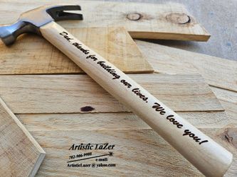 Awesome FATHERS DAY Gift idea. Engraved hammer, "Thanks for Building our Lives"