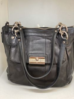 COACH Kristin Black Leather Shoulder Bag
