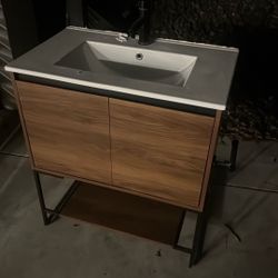 Vanity Sink With Faucet  30inch Wide 