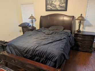 Sleigh bed ,two dressers, 2 night stands