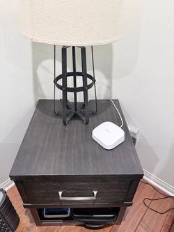 Ashley Furniture Nightstands / Side Tables with Metal Cage Lamps (Set of 2)
