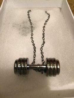 Fashion fitness barbell necklace