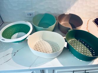 Plastic Colander and Bowl Set – 5 Pieces