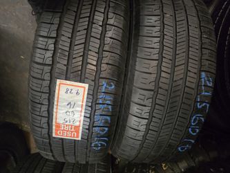 2 Tires 215.60.16 Good Year Reliant 90 % Tread Dot 1025