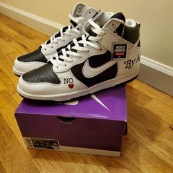 Men's Nike Supreme Dunk High SB By Any Means Black Size 11