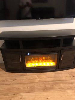 TV Stand with Electric Fireplace Insert