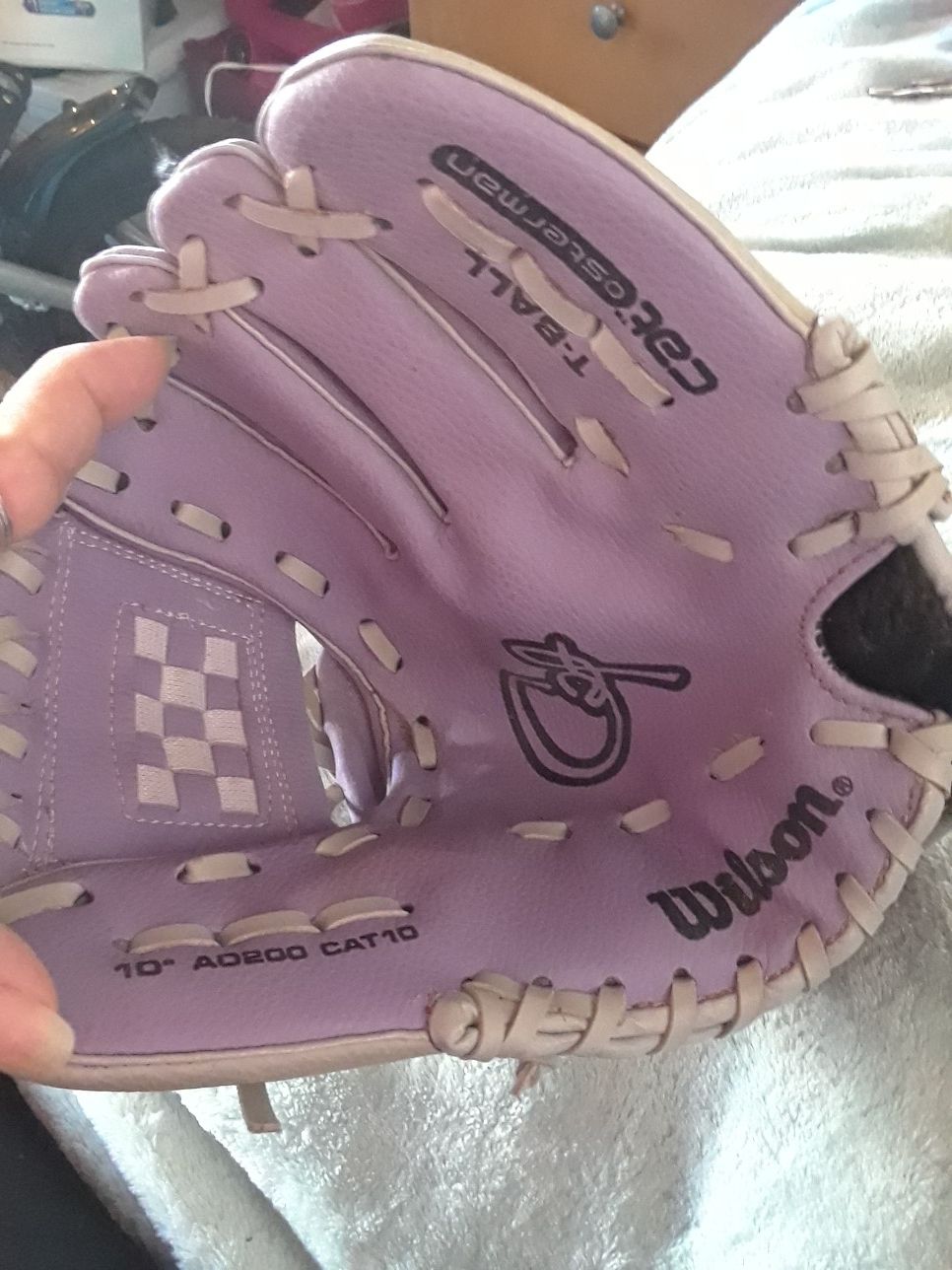 Girls " Wilson" softball glove Lilac Purple and Grey