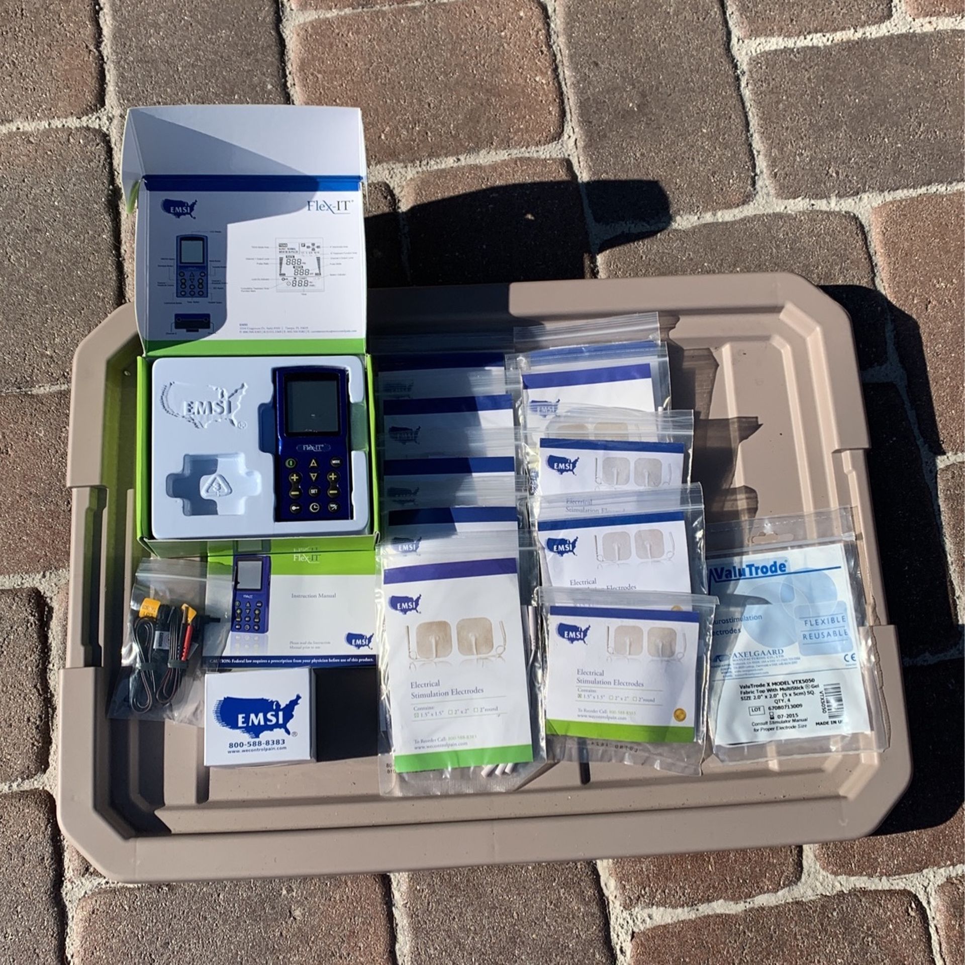 Flex-it Emsi Electrical Stimulation Tens Unit With Rechargeable Battery & Wires $125 OBO