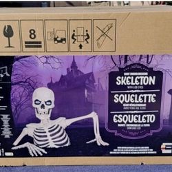 2025 Motion Activated Giant Ground Breaking Skeleton with LCD Eyes and Sound