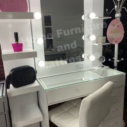 Vanity Set Hollywood Mirror LED Lights Makeup Table✨New