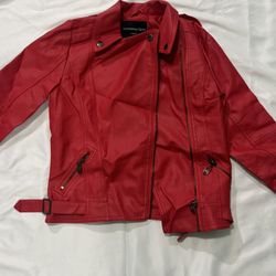 Red Pleather Jacket Size 6 