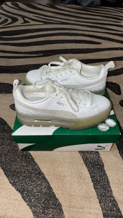 White Sparkle Puma Sneakers Size 8 Womens