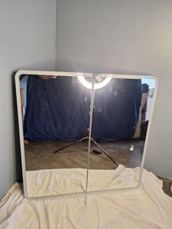 HBEZON LED Bathroom Mirror Cabinet AR36-L(C) Defog Digital Clock