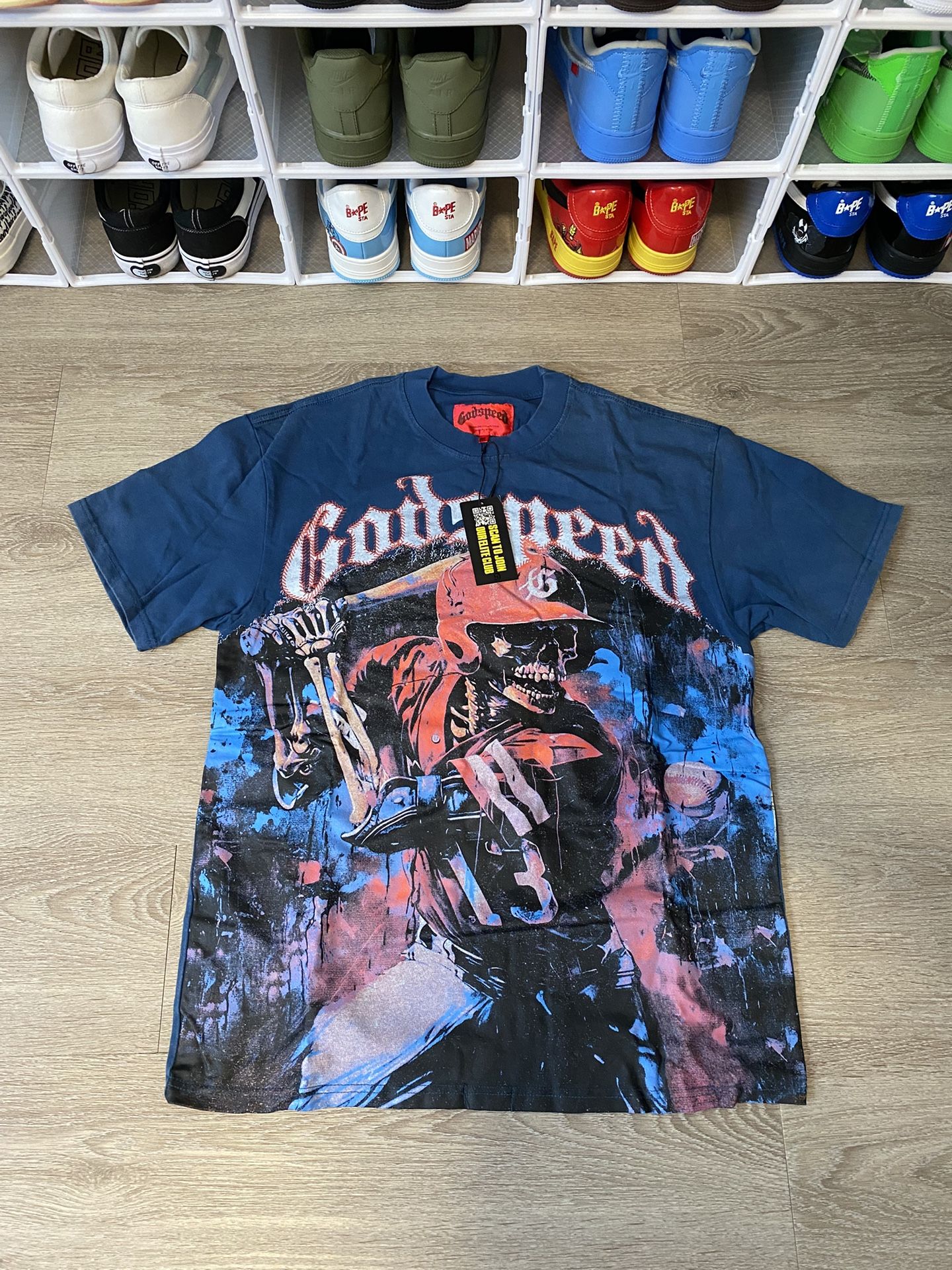 Godspeed Baseball Shirt Blue Size Medium
