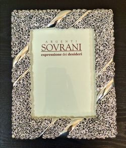 NEW SOVRANI ARGENTI ITALIAN SILVER PLATED ROSE FRAME 10" x 8"