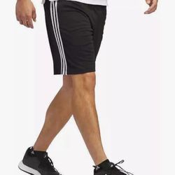 Adidas Men's Active Stripe - Workout Running Shorts Black (White Stripe) Medium