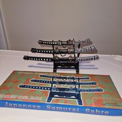 Japanese Samurai Sabre Letter Opener Set Of 3 (Rare)