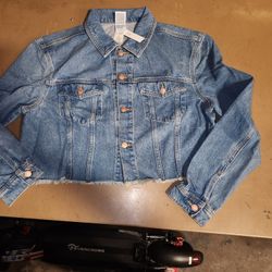 New Victoria's Secret Pink Jean Cropped Jacket Size Small Chamara Nueva De Victoria Secret Tamanio Chica