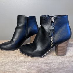 Apt.9 Women's Ankle Boot Size 9.5 Faux Leather Black Booties