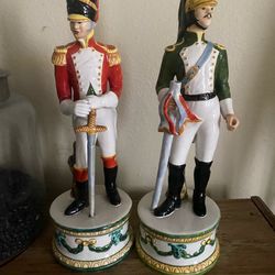 Vintage decorative  made in Italy porcelain figurines 12” tall