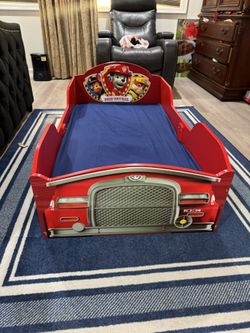 Paw Patrol Toddler Bed With Matress And Bedsheet