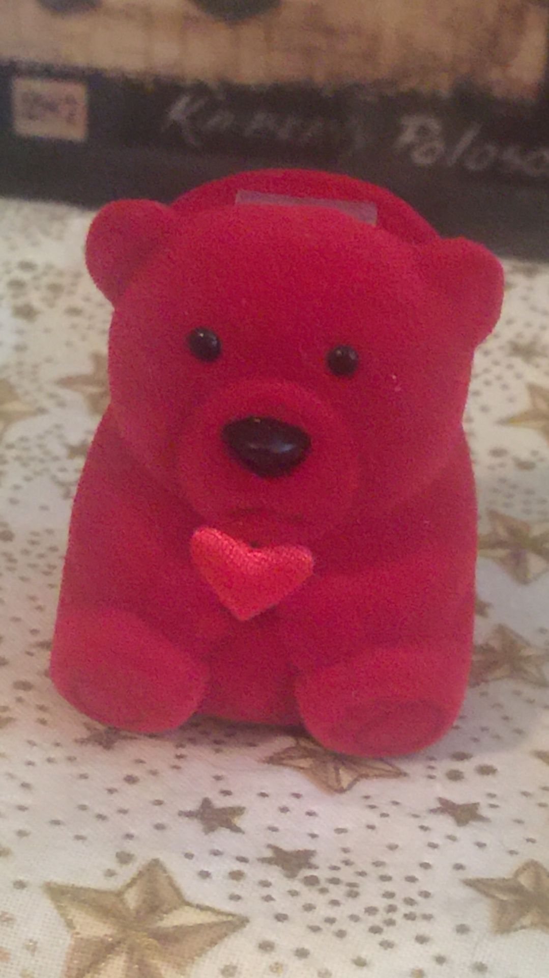 Teddy Bear ring case felt new no box smaller rings only