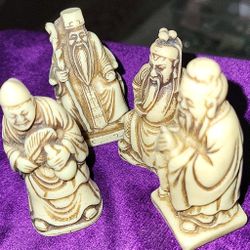 Netsuke Molded Resin Fugures.
