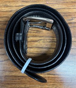 Black Dress Leather Belt - Size 38