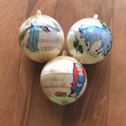 VINTAGE 1979 Bradford Novelty Setof 3 CHRISTMAS ORNAMENT Satin Ball 