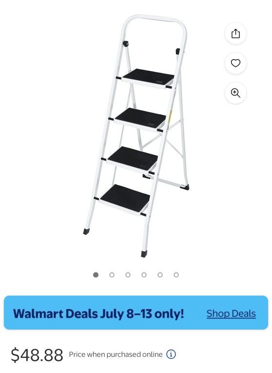 4-Step Ladder Anti-Slip Platform 330 lbs Capacity Portable Steel Frame