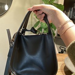 Lightly Used Black Genuine Leather Madewell Crossbody Bag 
