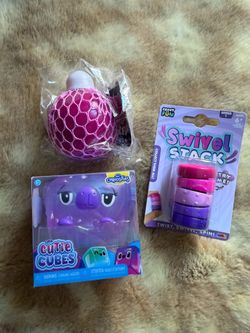 Squishy ORB Cutie Cube, Mesh Ball & Swivel Stack Fidget
