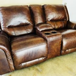 Leather Recliner And Loveseat 