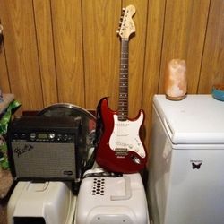 Squire Strat Fender Guitar & Fender G-DEC Guitar Digital Entertainment Center Amp