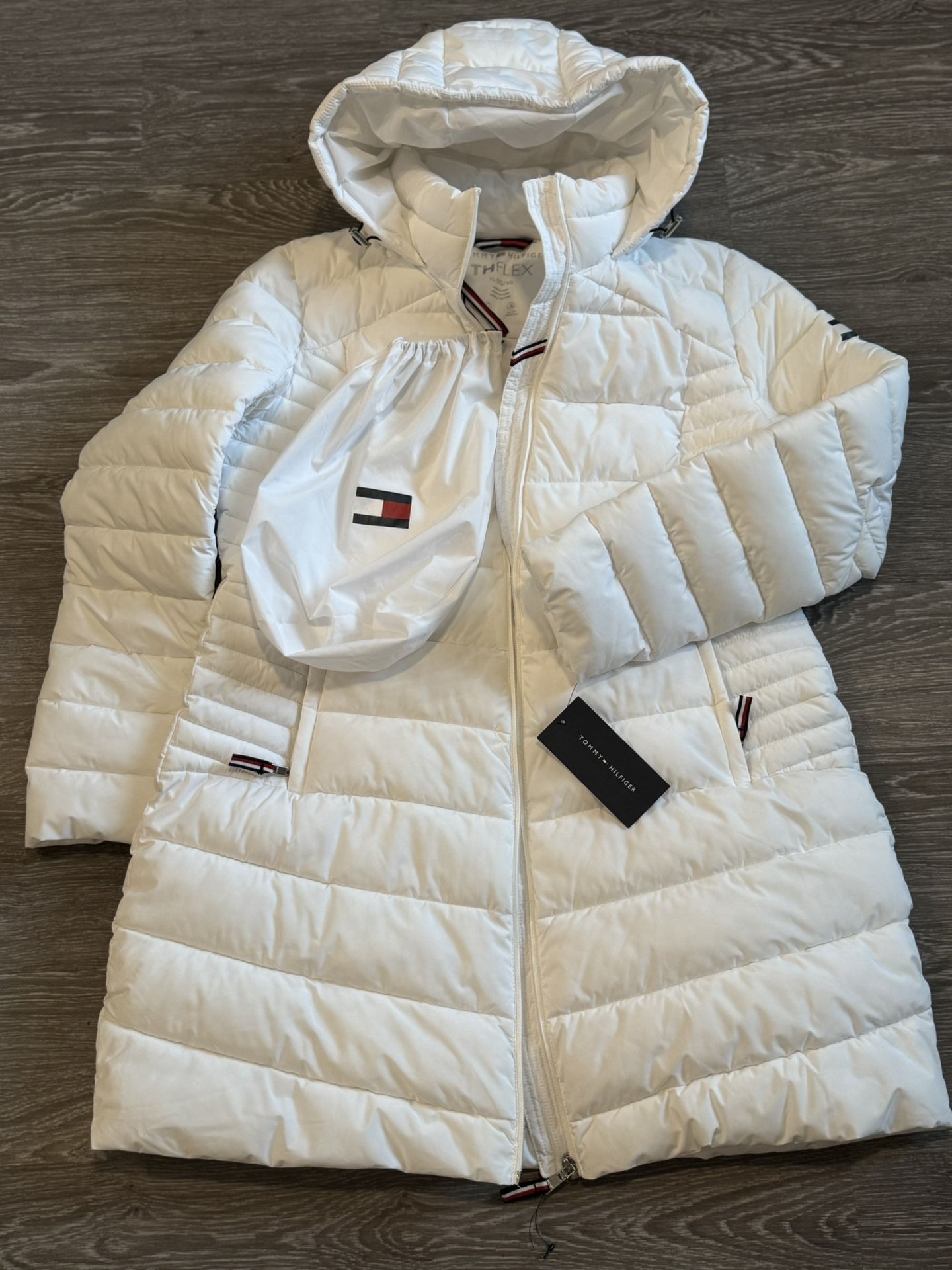 Tommy Hilfiger White Puffer Coat, Women’s XL