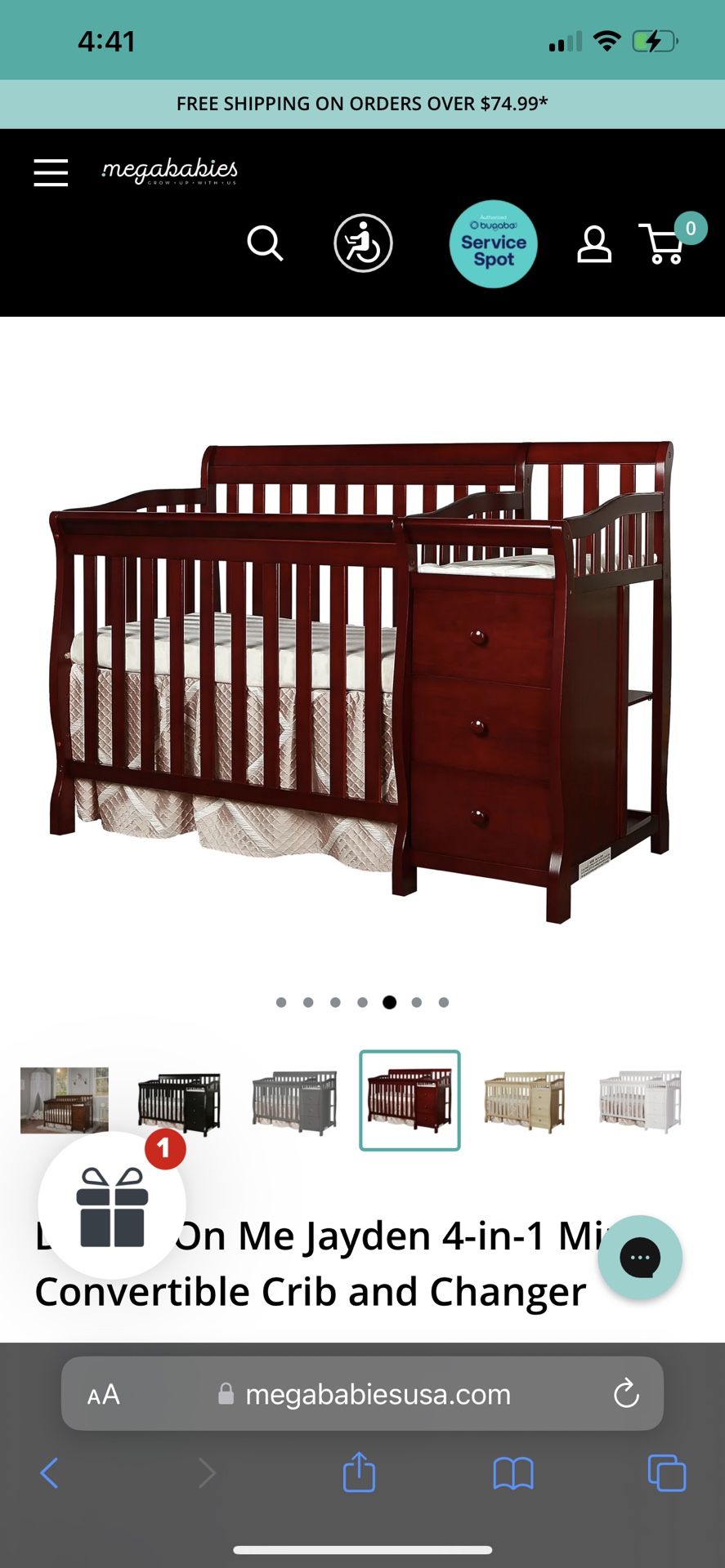 4-1   Convertible Baby Crib And Changer