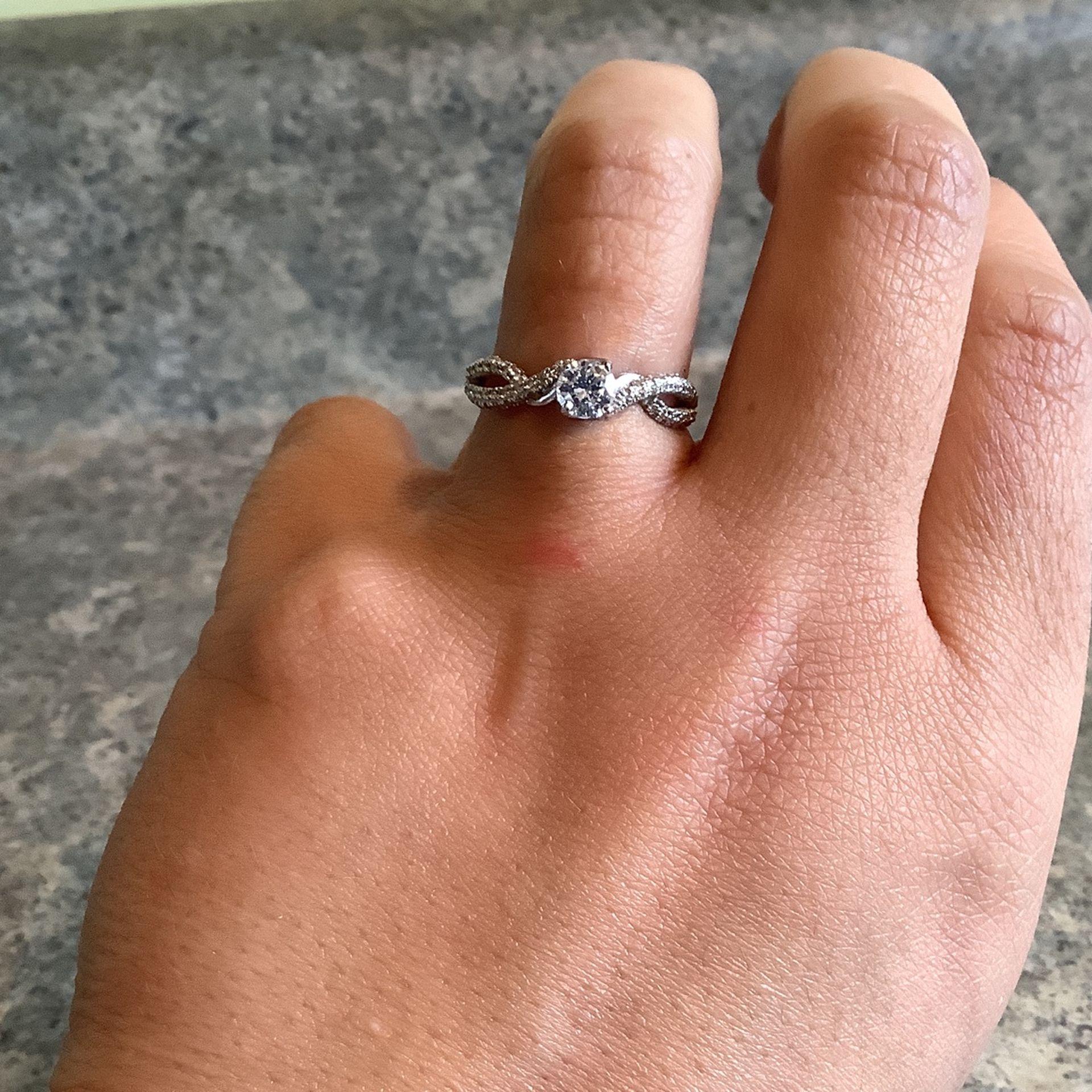 Twisted Diamond Engagement Ring 