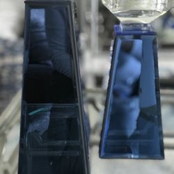 Z Gallerie  Blue Candle Holders 