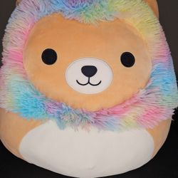 NWT Squishmallow 16" Leonard The Rainbow Mane Lion Plush