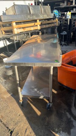 Table- stainless prep on casters