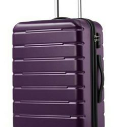 Coolife Luggage Suitcase Carry-on Spinner TSA Lock USB Port Expandable (only 28’’) Lightweight Hardside Luggage (Purple, L(28in)) *New*r