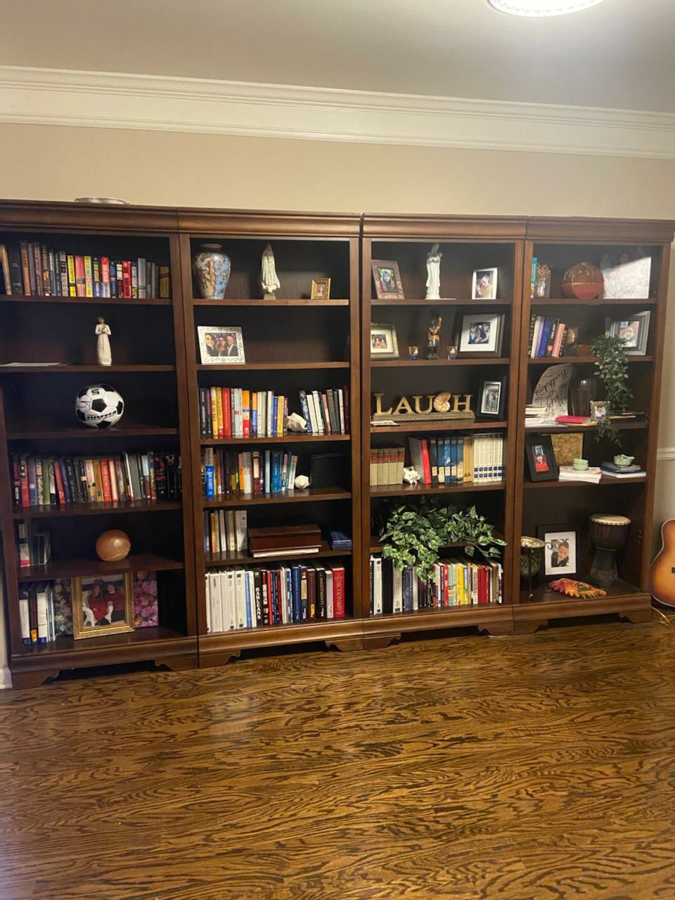 Set of 4 Large 7' x 32" wood bookshelves