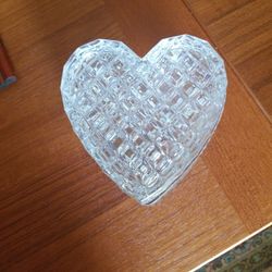 Leaded Glass- Heart Shaped Jewelry/Trinket Box