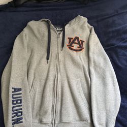 Auburn University Grey Full Zip Hoodie