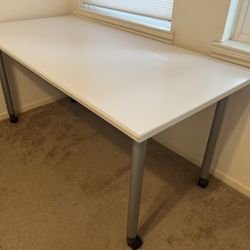 White Rolling Table / Desk