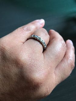 Sterling and CZ wedding band